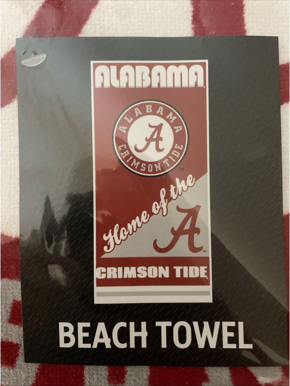 Alabama Crimson Tide Beach Towel Red White Striped 30x60 NEW
